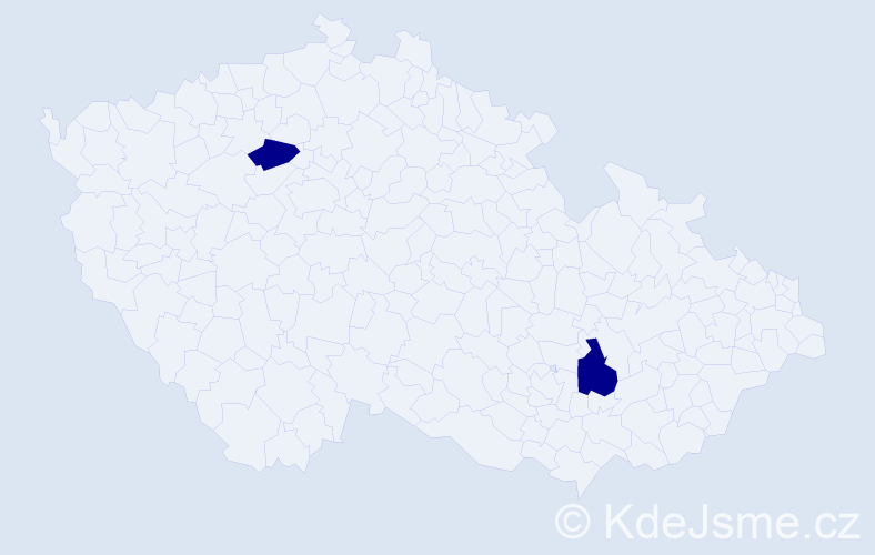 Příjmení: 'Funderáková', počet výskytů 2 v celé ČR