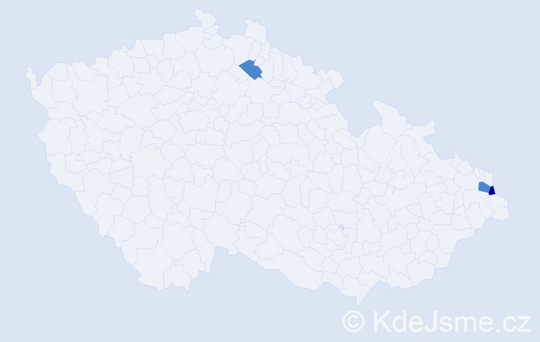 Příjmení: 'Kundráková', počet výskytů 5 v celé ČR