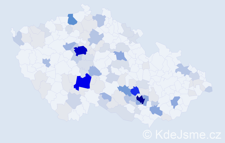 Příjmení: 'Borkovec', počet výskytů 349 v celé ČR