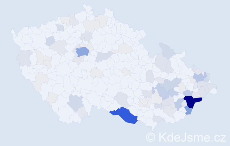 Příjmení: 'Trochta', počet výskytů 329 v celé ČR
