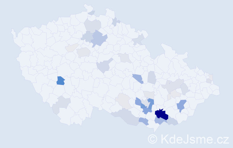 Příjmení: 'Gregorovič', počet výskytů 130 v celé ČR