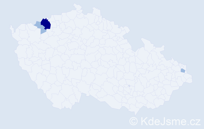 Příjmení: 'Kostyánová', počet výskytů 6 v celé ČR