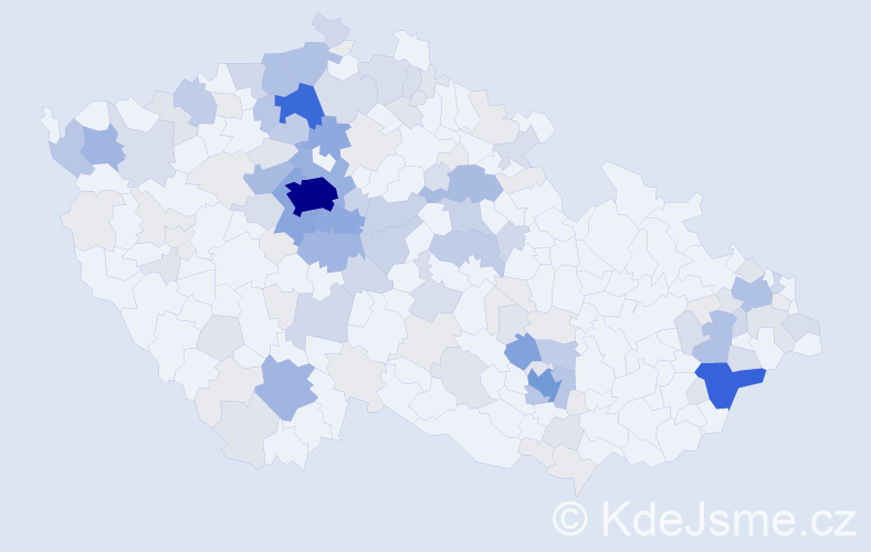 Příjmení: 'Srba', počet výskytů 498 v celé ČR