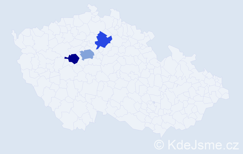 Příjmení: 'Tyapus', počet výskytů 5 v celé ČR