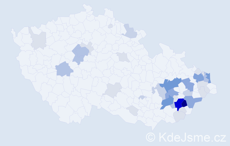 Příjmení: 'Vyvlečková', počet výskytů 137 v celé ČR