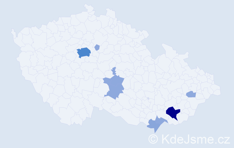 Příjmení: 'Rechtig', počet výskytů 21 v celé ČR