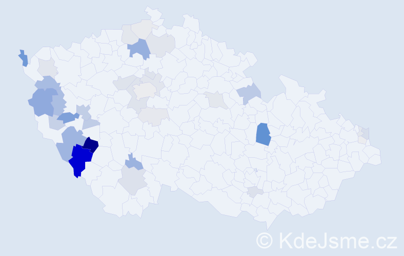 Příjmení: 'Makrlík', počet výskytů 128 v celé ČR