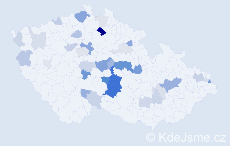Příjmení: 'Haláková', počet výskytů 85 v celé ČR