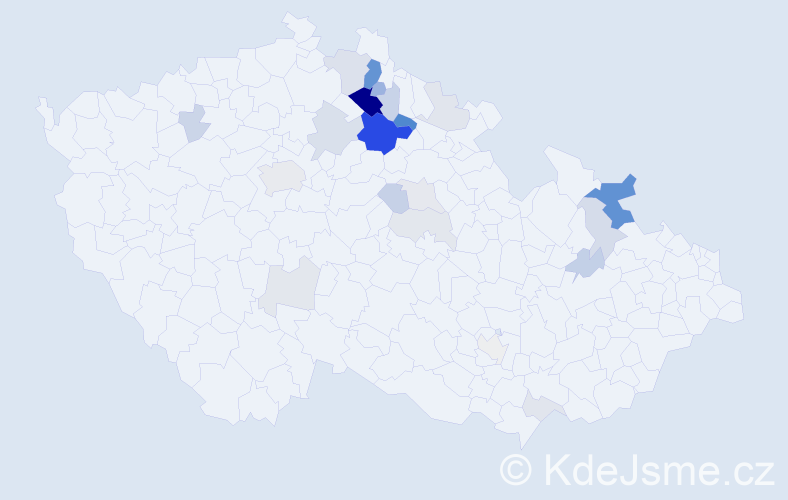 Příjmení: 'Cimbálová', počet výskytů 72 v celé ČR