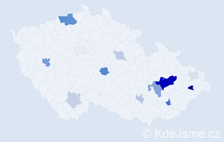 Příjmení: 'Bezlojová', počet výskytů 37 v celé ČR