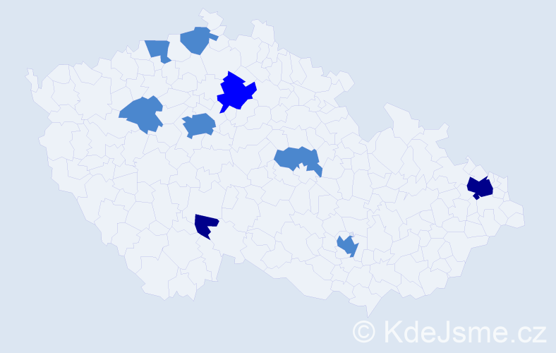 Příjmení: 'Nong', počet výskytů 14 v celé ČR