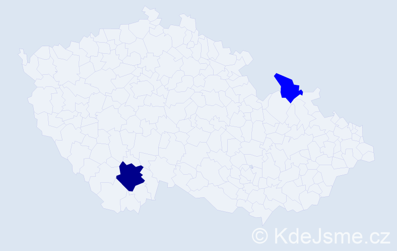 Příjmení: 'Bulán', počet výskytů 3 v celé ČR