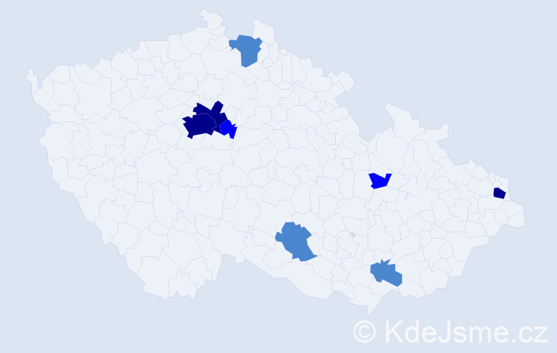 Příjmení: 'Bátora', počet výskytů 16 v celé ČR