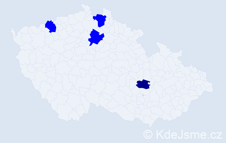 Příjmení: 'Bocmanová', počet výskytů 5 v celé ČR