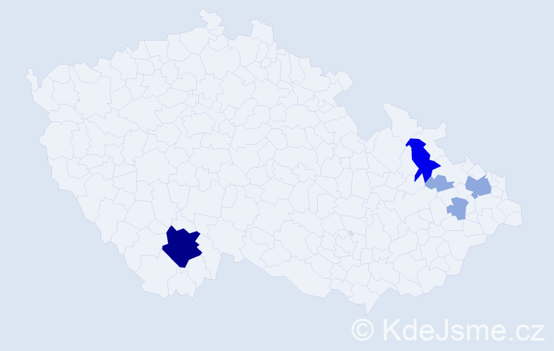 Příjmení: 'Falušiová', počet výskytů 14 v celé ČR