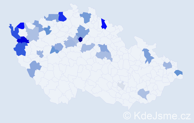Příjmení: 'Dam', počet výskytů 58 v celé ČR