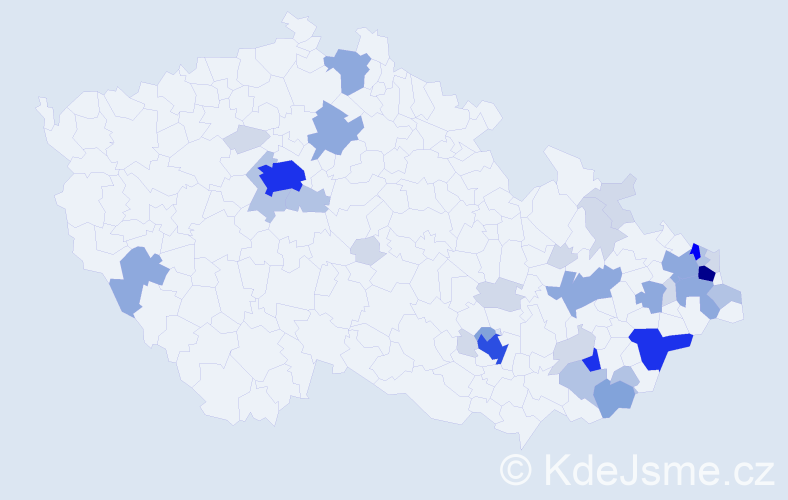 Příjmení: 'Gabryšová', počet výskytů 123 v celé ČR