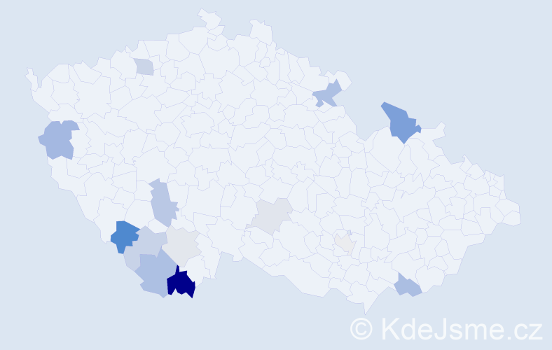 Příjmení: 'Gubaniová', počet výskytů 31 v celé ČR