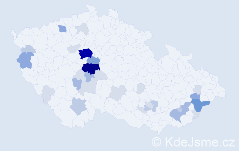 Příjmení: 'Pohunková', počet výskytů 95 v celé ČR