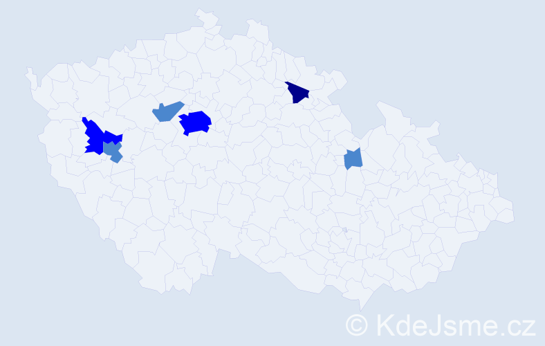 Příjmení: 'Ruščák', počet výskytů 10 v celé ČR