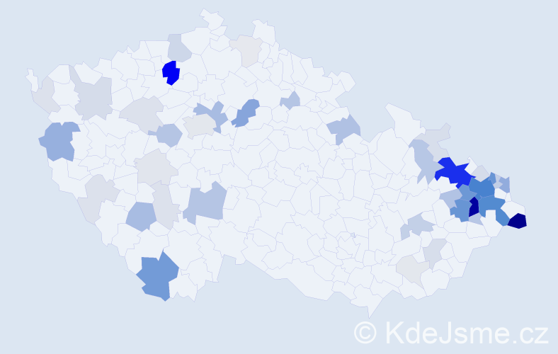 Příjmení: 'Friedel', počet výskytů 215 v celé ČR