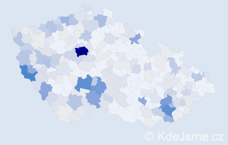 Příjmení: 'Hána', počet výskytů 763 v celé ČR