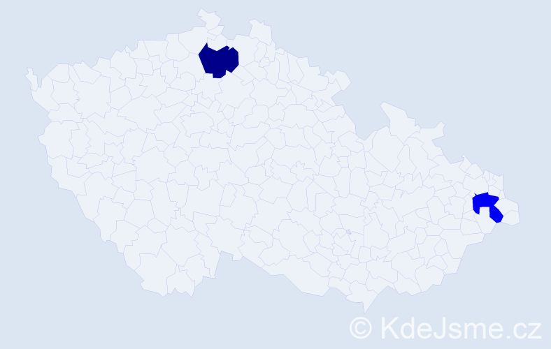 Příjmení: 'Čisovská', počet výskytů 2 v celé ČR