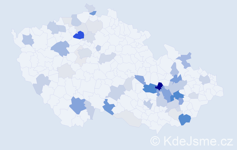 Příjmení: 'Pitner', počet výskytů 170 v celé ČR