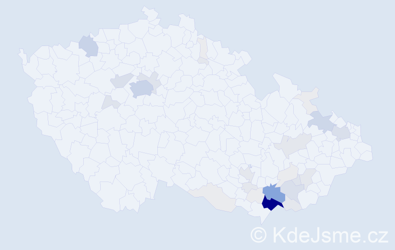 Příjmení: 'Kordula', počet výskytů 164 v celé ČR