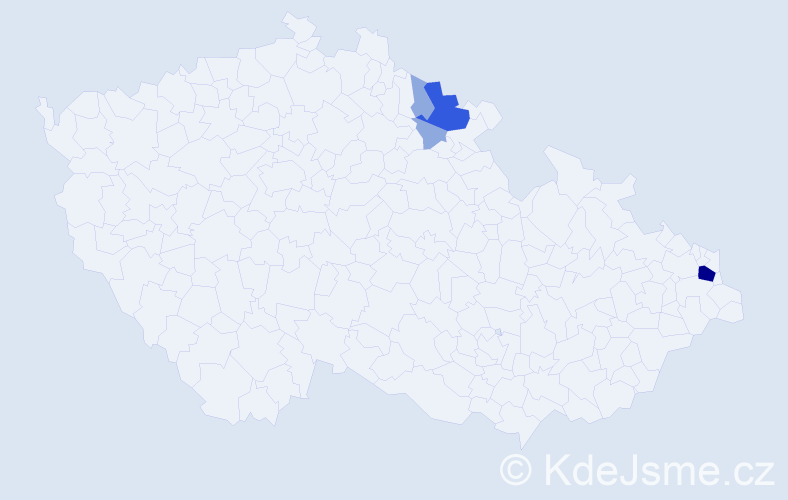 Příjmení: 'Kodenková', počet výskytů 10 v celé ČR
