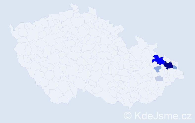 Příjmení: 'Swiech', počet výskytů 25 v celé ČR