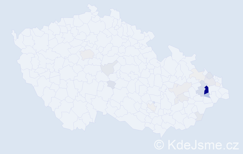 Příjmení: 'Veřmiřovská', počet výskytů 103 v celé ČR