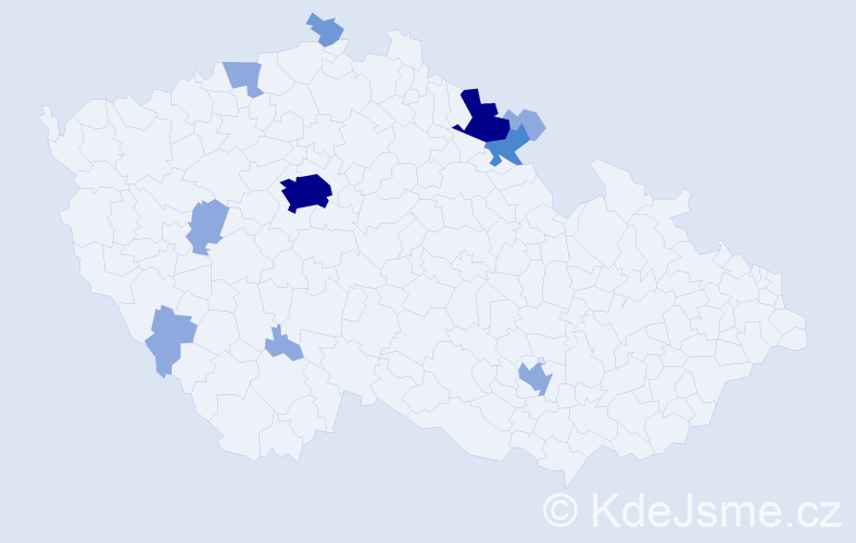 Příjmení: 'Cejzlarová', počet výskytů 23 v celé ČR