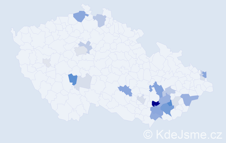 Příjmení: 'Mrazík', počet výskytů 64 v celé ČR