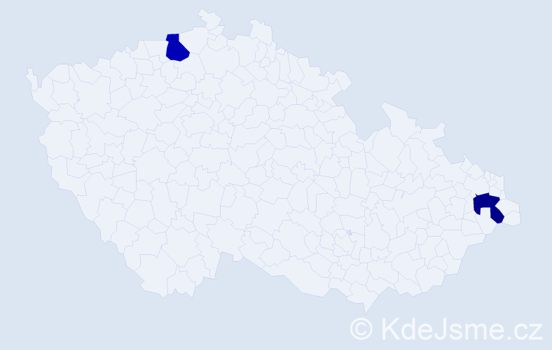 Příjmení: 'Derian', počet výskytů 4 v celé ČR