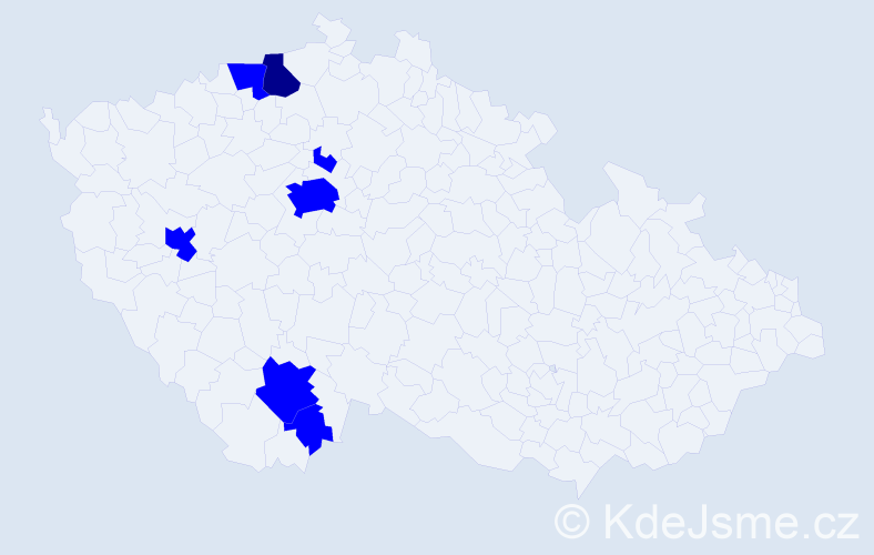 Příjmení: 'Strelková', počet výskytů 8 v celé ČR