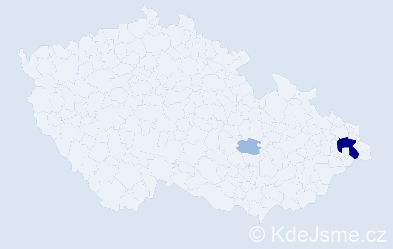 Příjmení: 'Takov', počet výskytů 5 v celé ČR