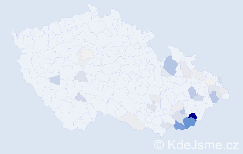 Příjmení: 'Durďáková', počet výskytů 116 v celé ČR