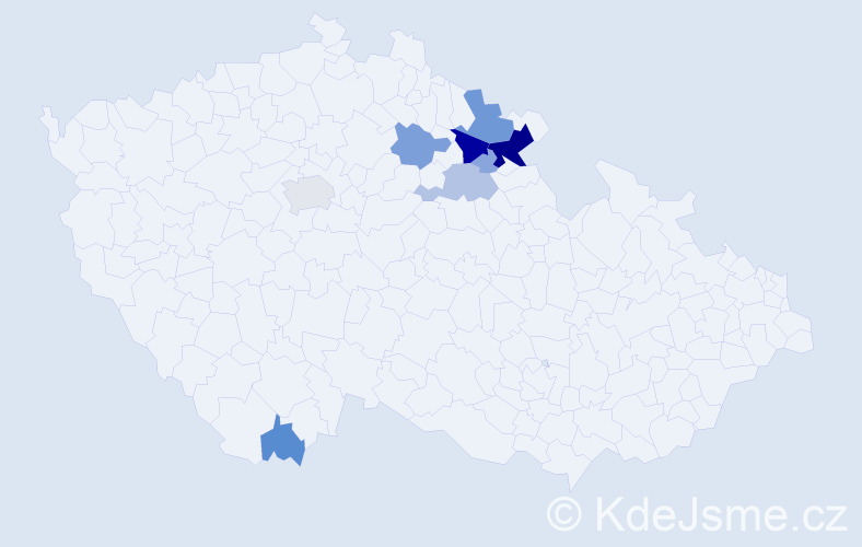 Příjmení: 'Doubic', počet výskytů 38 v celé ČR