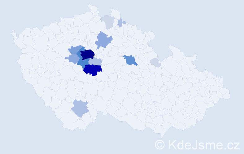 Příjmení: 'Zderadičková', počet výskytů 60 v celé ČR
