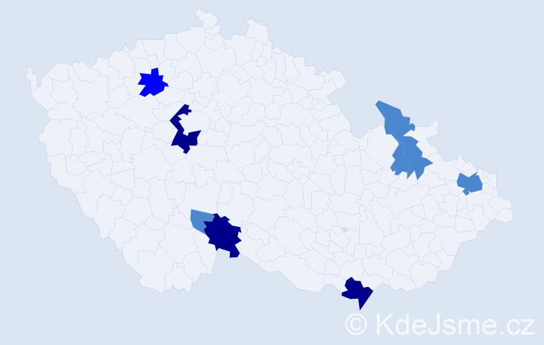 Příjmení: 'Kutlak', počet výskytů 16 v celé ČR