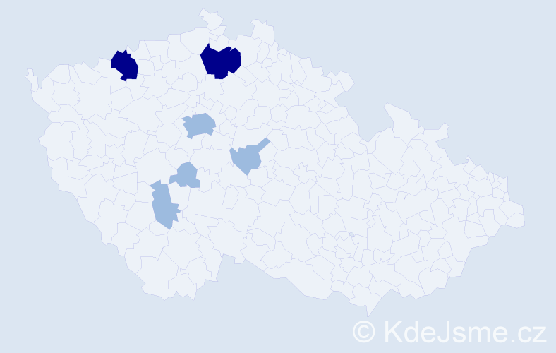 Příjmení: 'Csáno', počet výskytů 12 v celé ČR