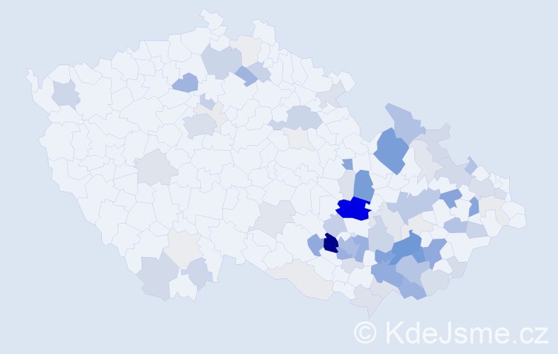Příjmení: 'Šumbera', počet výskytů 297 v celé ČR