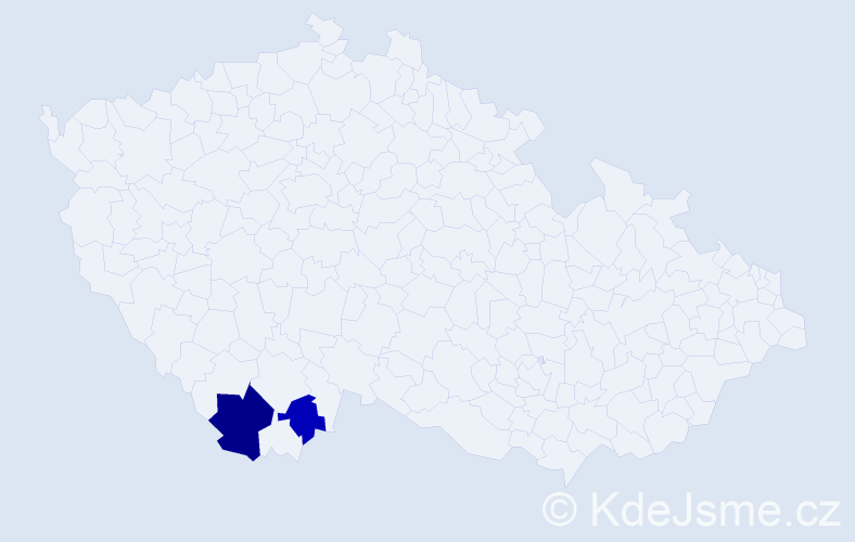 Příjmení: 'Patuczová', počet výskytů 7 v celé ČR