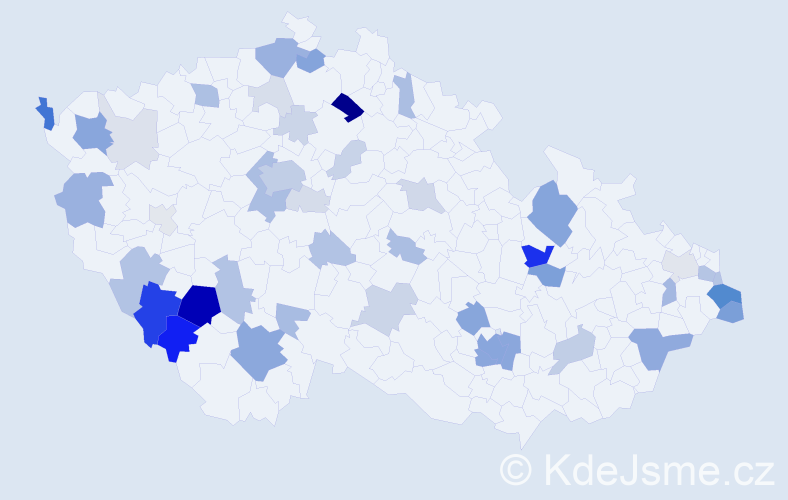 Příjmení: 'Nikodem', počet výskytů 152 v celé ČR