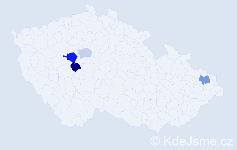 Příjmení: 'Beščec', počet výskytů 9 v celé ČR