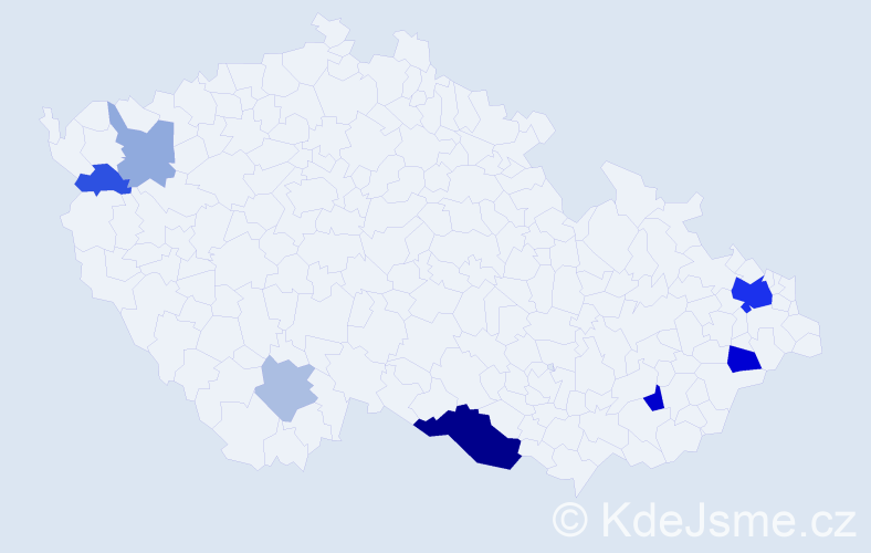 Příjmení: 'Neulinger', počet výskytů 21 v celé ČR