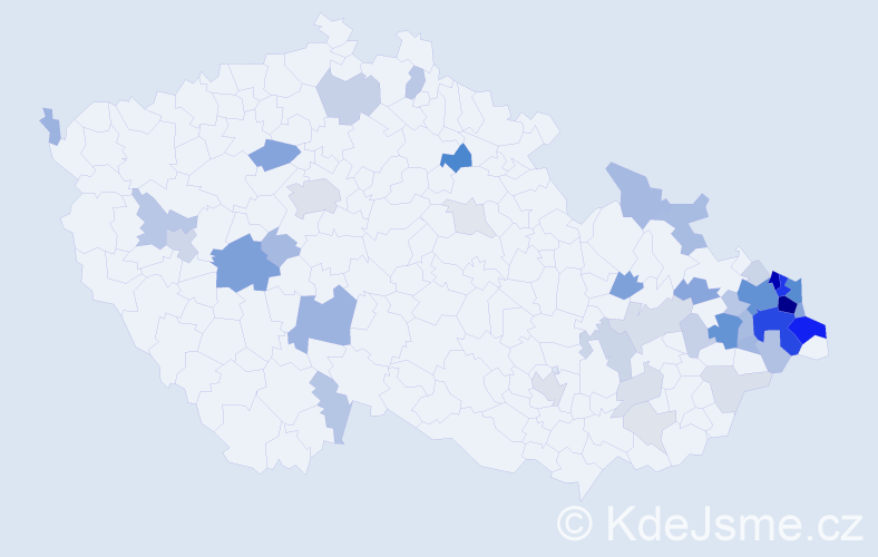 Příjmení: 'Bardoňová', počet výskytů 182 v celé ČR