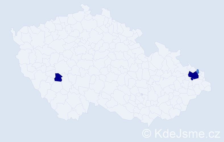 Příjmení: 'Koczurová', počet výskytů 7 v celé ČR