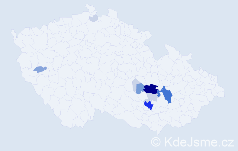 Příjmení: 'Kintrová', počet výskytů 40 v celé ČR